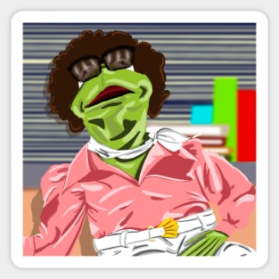 Boffo Lenny! Socko Lenny! Muppets Take Manhattan Kermit the Frog inspired illustration Sticker